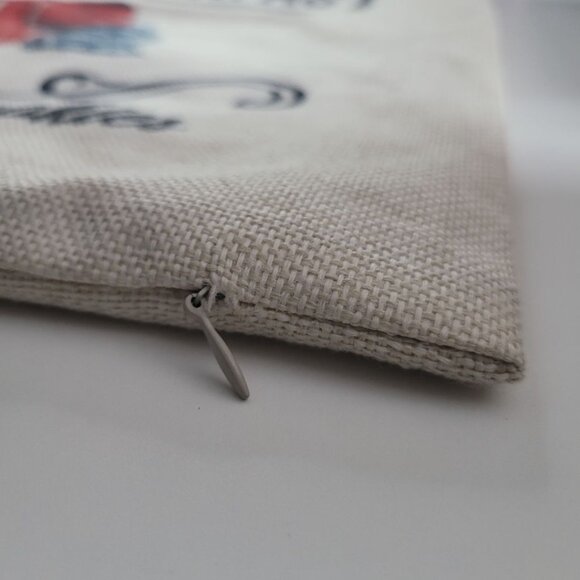 Holiday Pillowcases Winter Burlap Christmas 17 Inch Square Candy Cane North Pole - Picture 6 of 9